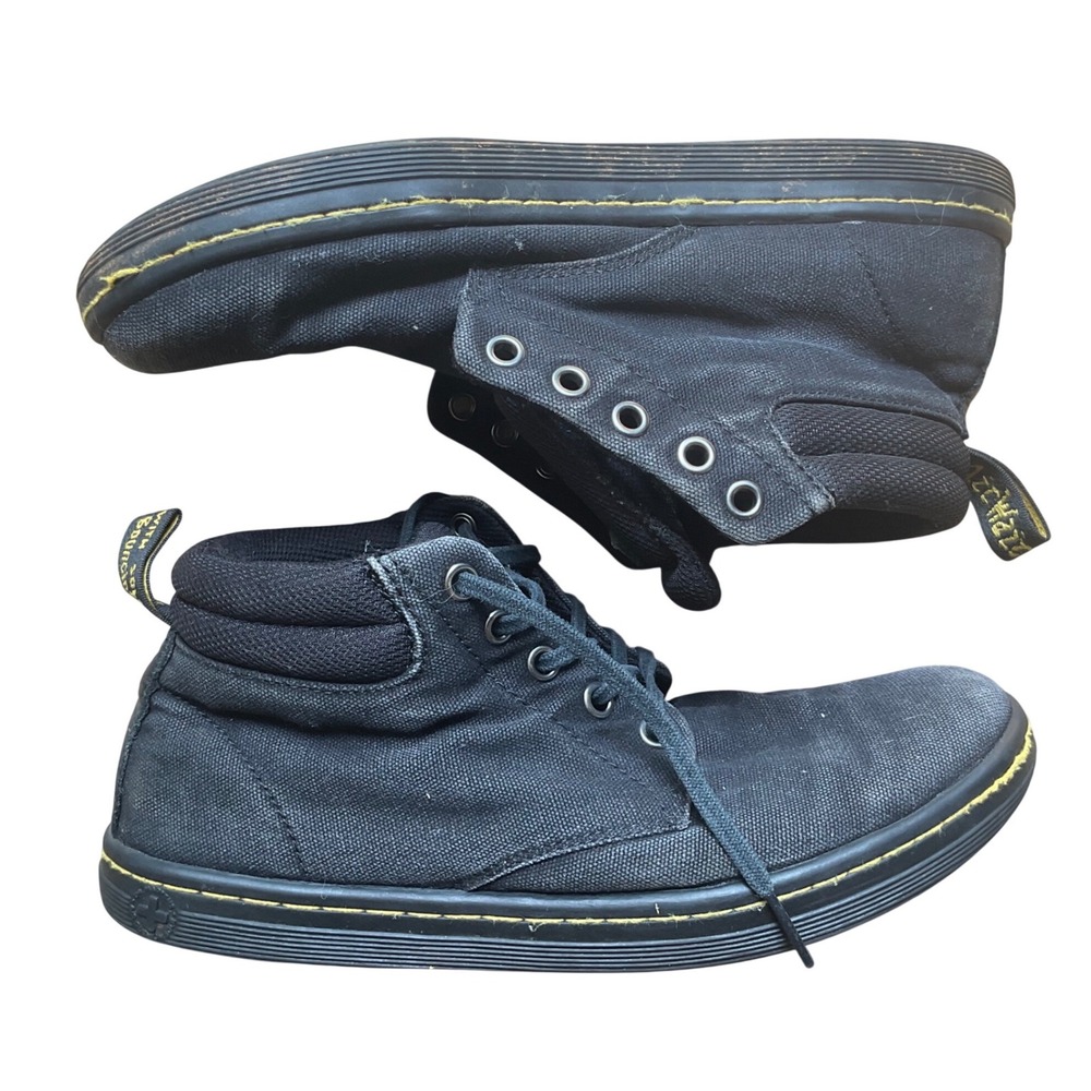Dr. Martens Belmont Black Canvas Mid Top Boots AW004 Mens 7 Womens 8
